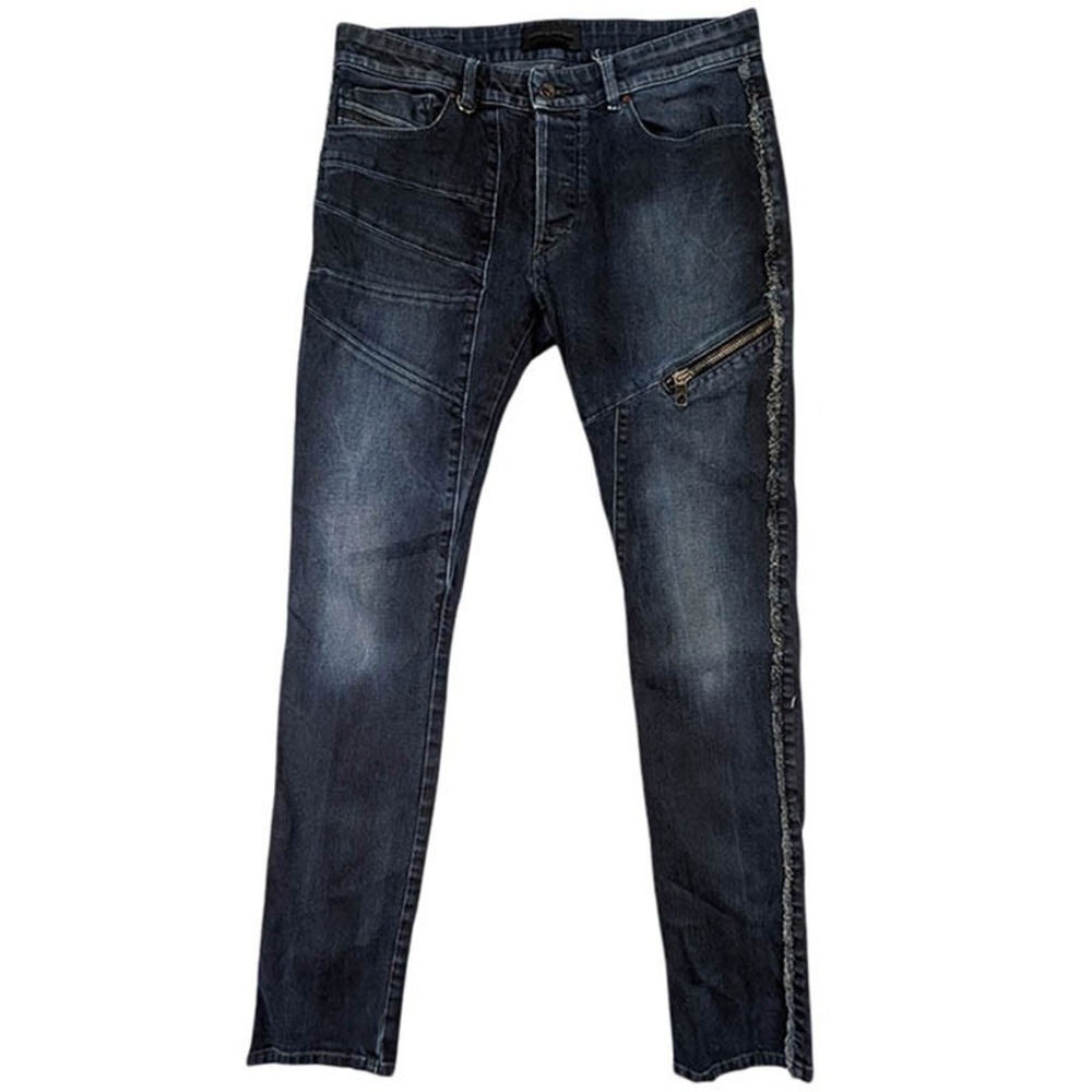 Diesel Black Gold Button Fly Jeans Mens 30 Bikercore Moto Grunge Techwear Skater